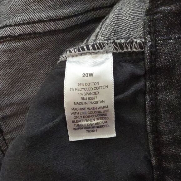 a.n.a Ana Denim Capri High Rise Straight Leg Jeans Distressed Destroyed 20W Plus - Picture 8 of 11